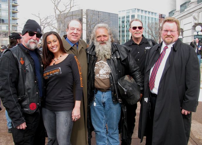 Michael F. Hupy joins employees and ABATE members at Lobby Day, 2010