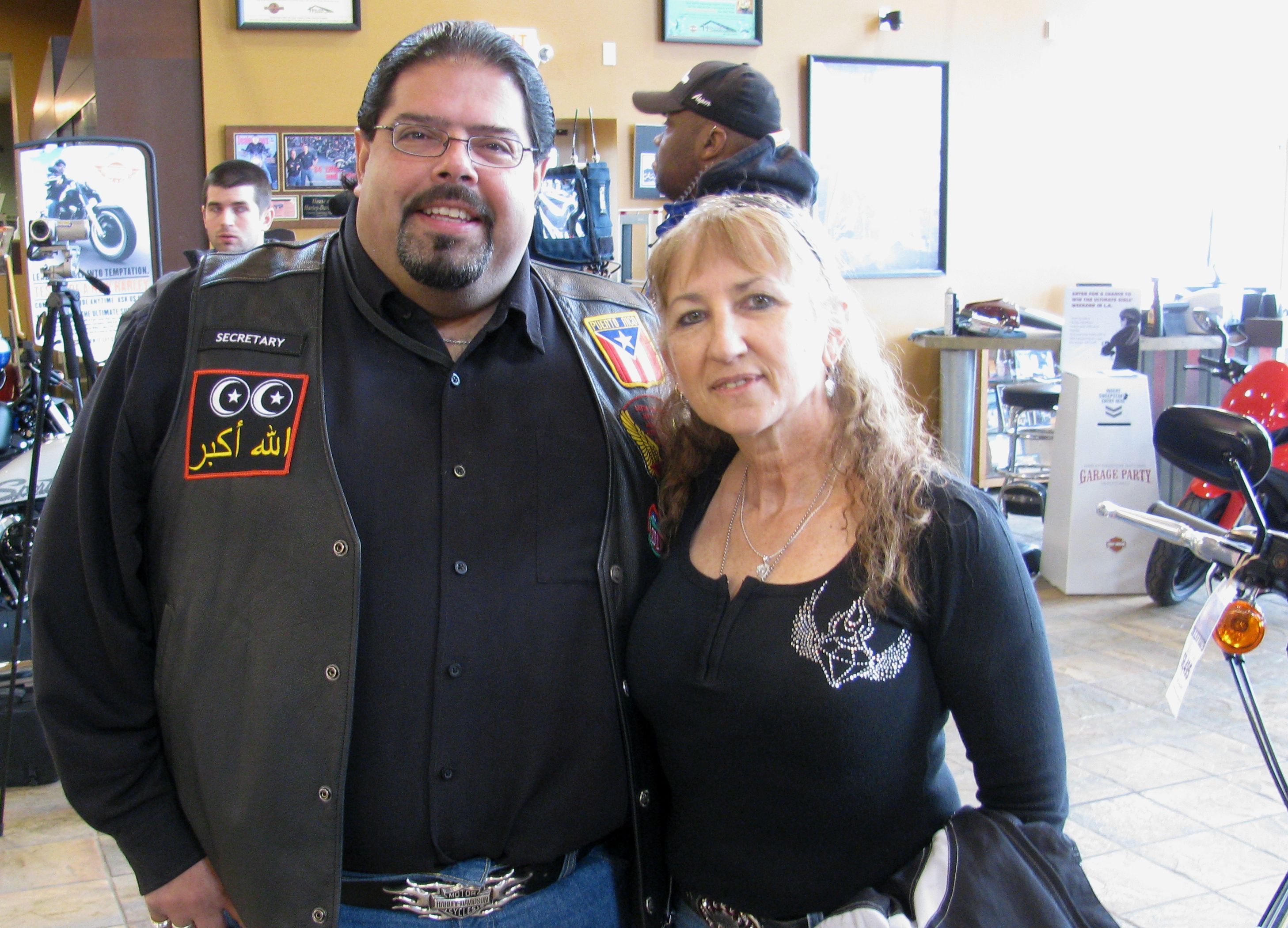 L.A.M.A. member Robert Miranda and Vicki Sanfelipo at the Excutive Ride Press Conference
