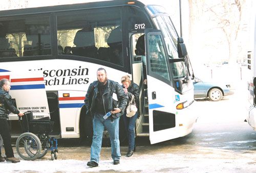 Southeastern Wisconsin Riders Leave One Of Two Busses Sponsored By Hupy and Abraham